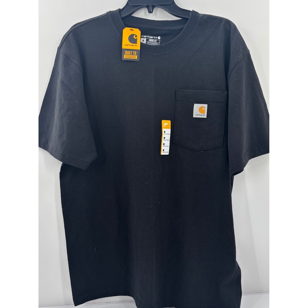 Carhartt Mens Loose Fit Heavyweight Pocket T-Shirt Black Size M K87 BLK NWT